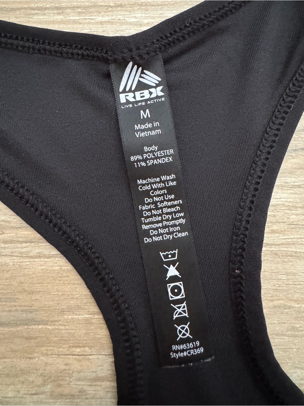 RBX Racerback Active Tank Black Size Medium - Picture 3 of 5
